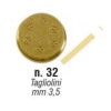 Матрица латунно-бронзовая для аппарата для макаронных изделий SINFONIA, №32, tagliolini (лапша), 3.5мм